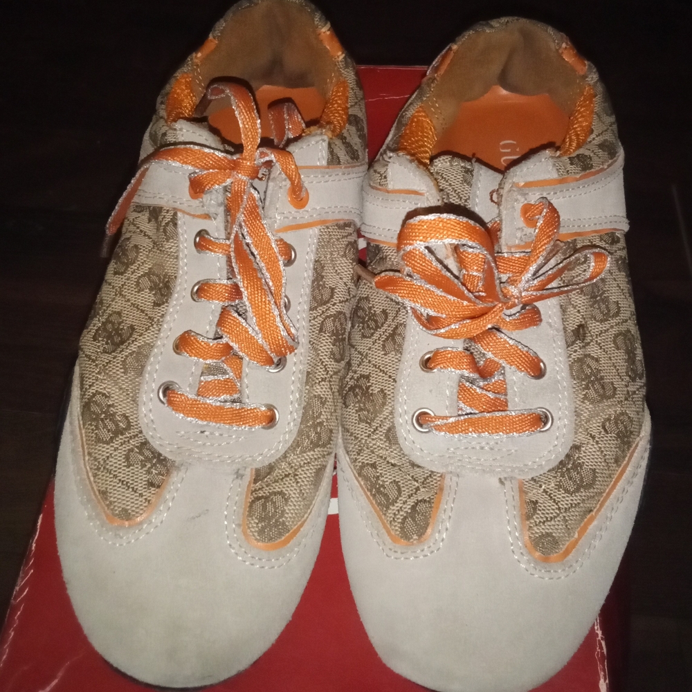 Guess Women's Sneakers in Orange and Beige